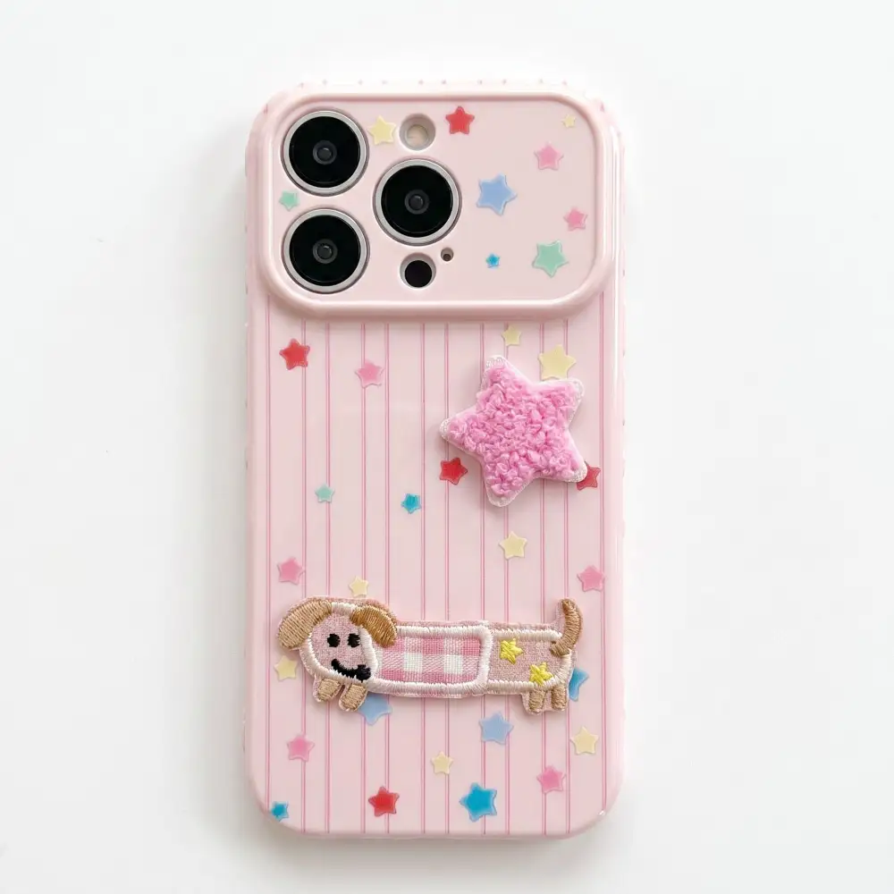 Dog Cat Wrist Strap Textured Phone Case