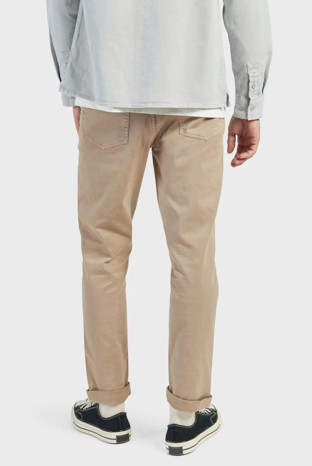 Relaxed Tapered Cotton Twill Casual Trousers