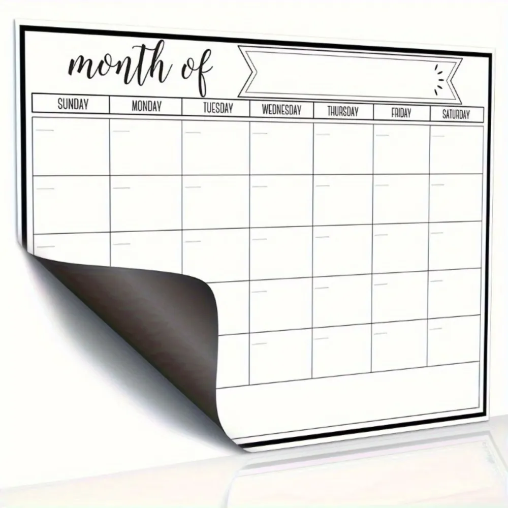 Magnetic Monthly Whiteboard Calendar