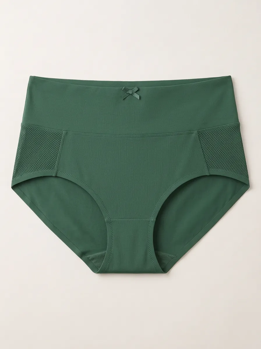 Women's High Waist Mesh Detail Bow Detail Panties