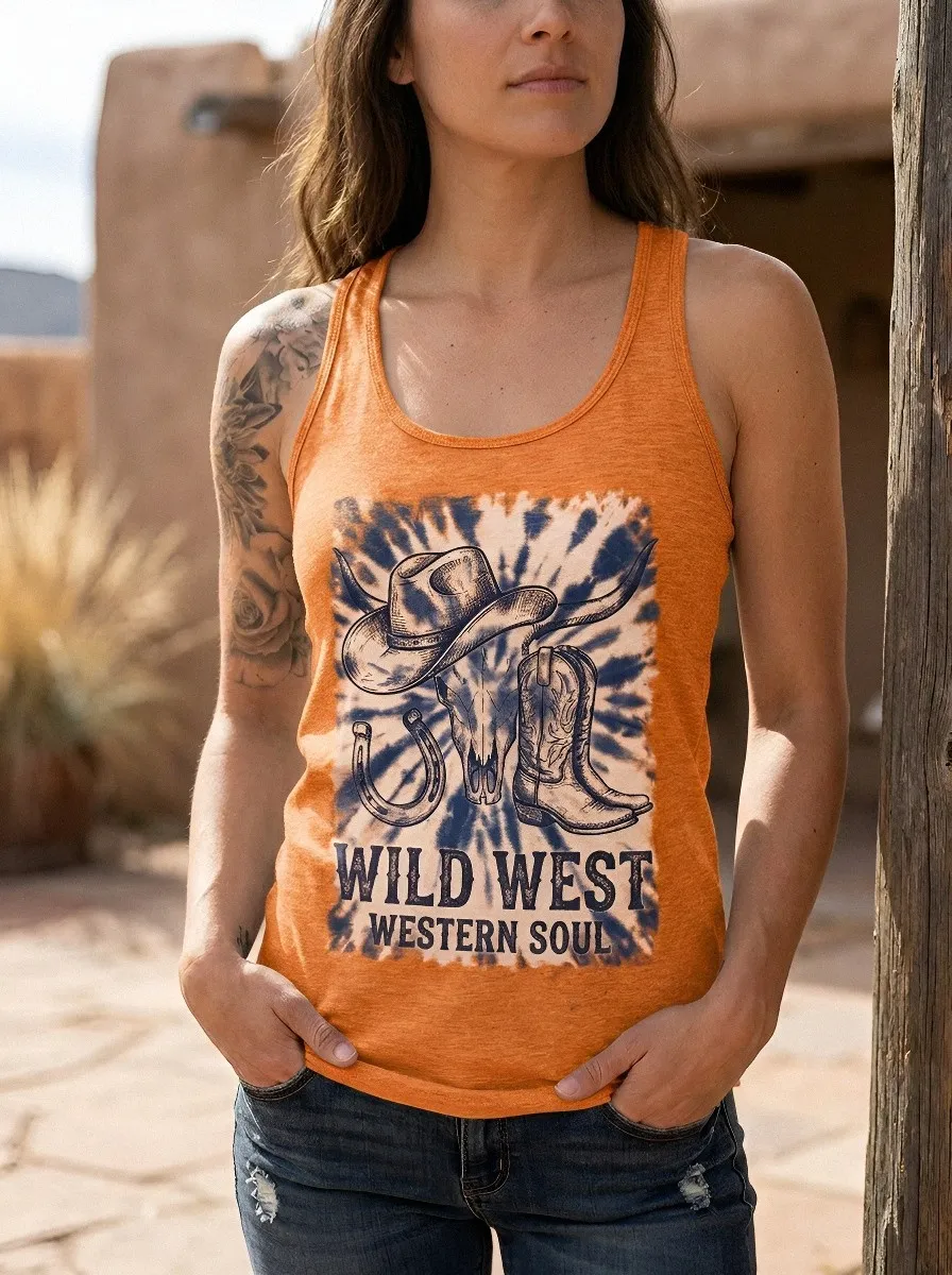 Western Cowgirl Cowboy Tank Top
