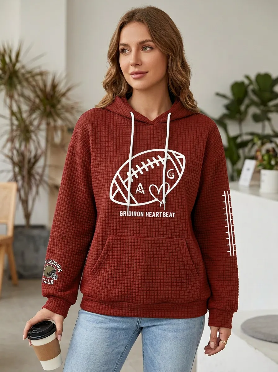 Women's Gridiron Heartbeat Graphic Hoodie
