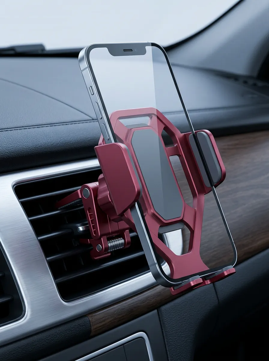 Red Metal Air Vent Phone Holder