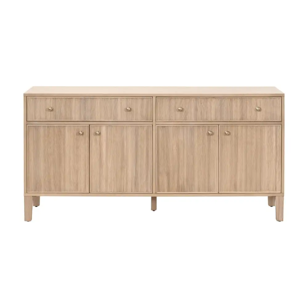 Fluted Solid Wood Media Sideboard