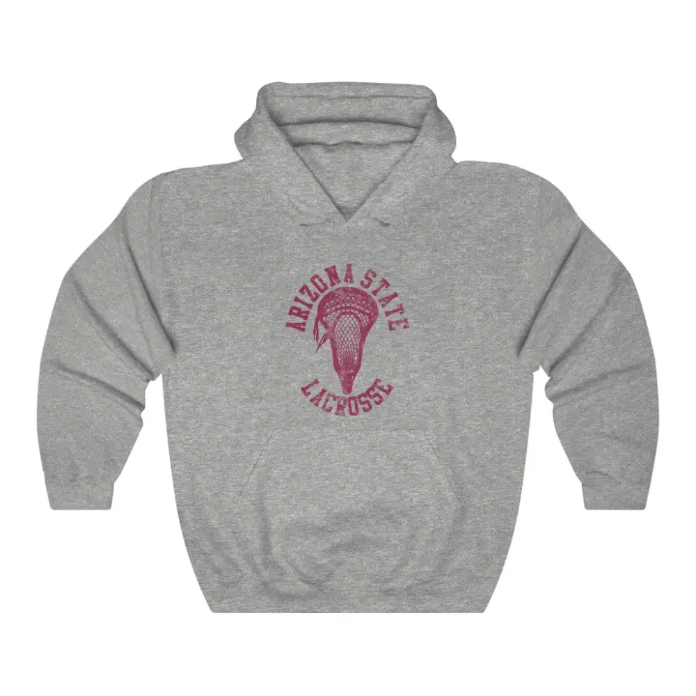 Stick Head Maroon Accent Lacrosse Graphic Pullover Hoodie
