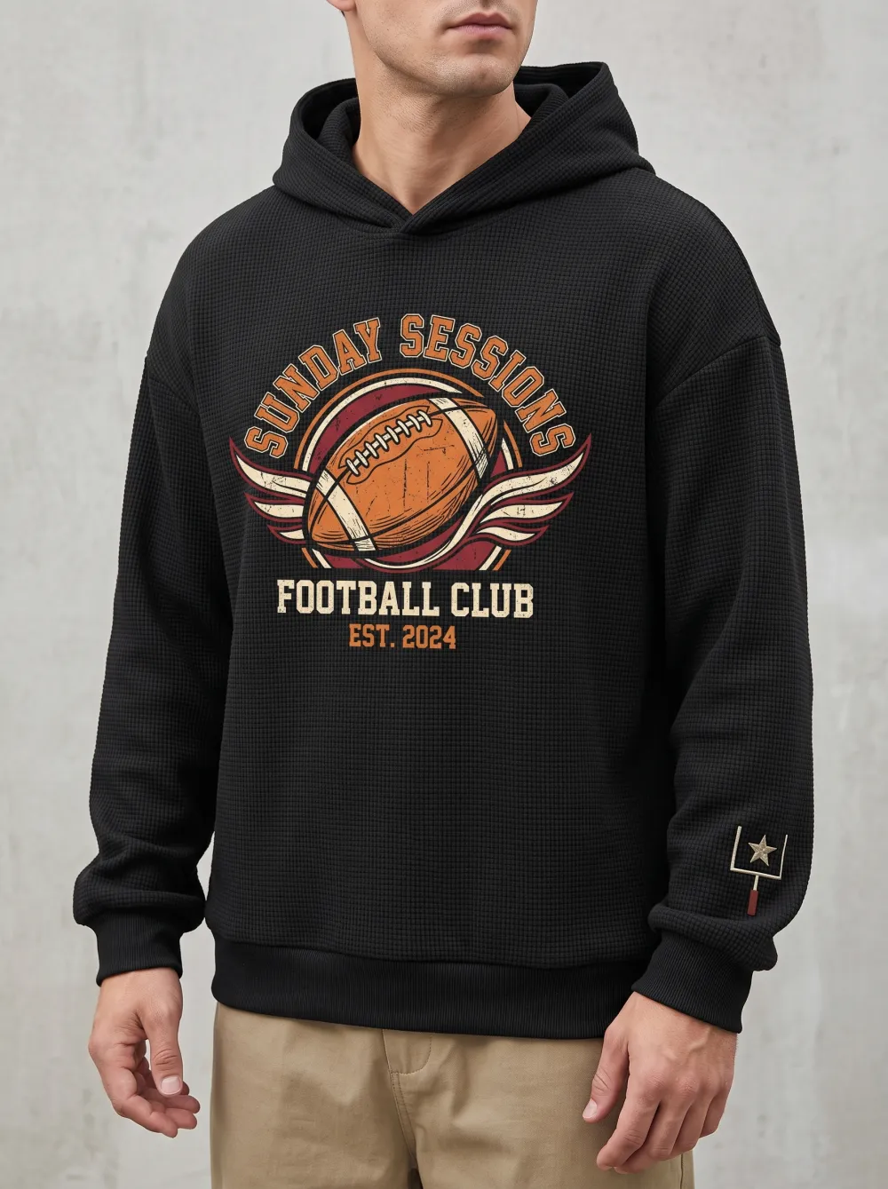 Men's Sunday Sessions Football Club Winged Ball Printed Hoodie