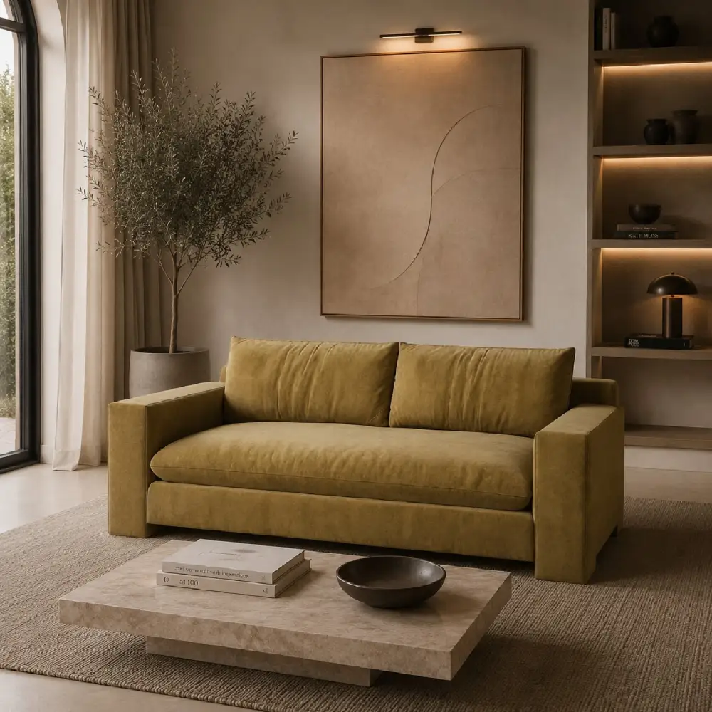 Textured Velvet Sofa