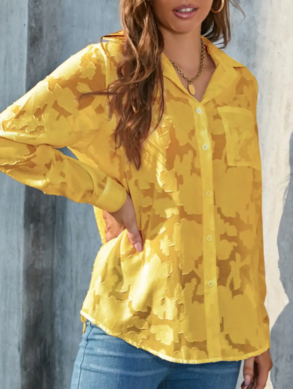 Loose Draped Chiffon Blouse