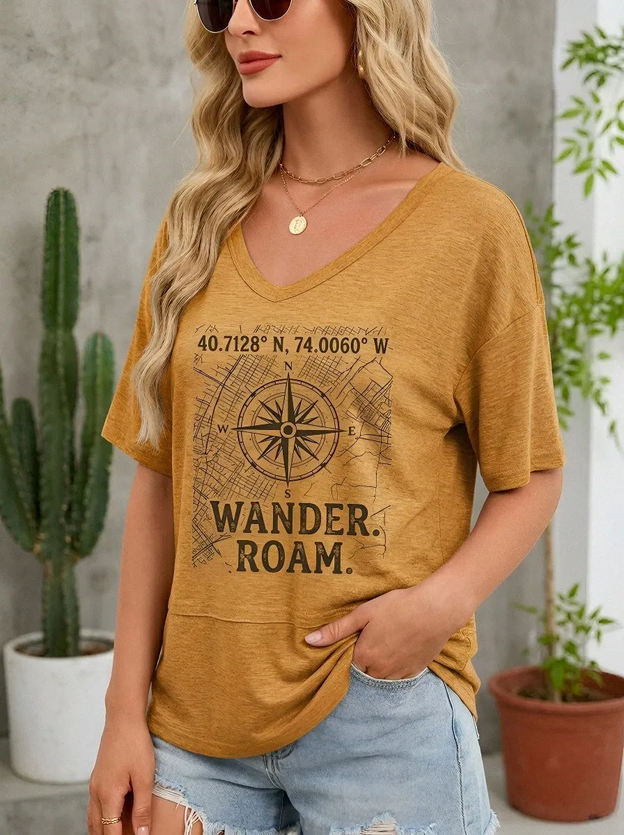 Women's Western Rodeo Cowboy Skull Tie-Dye Printed T-shirt
