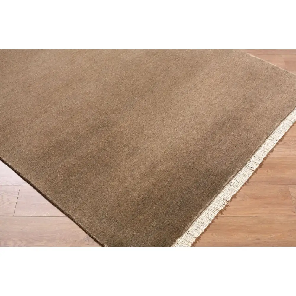Hand-Loomed Wool Fringe Square Carpet