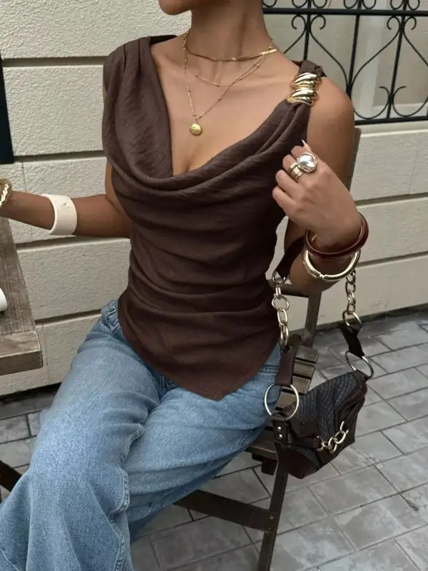 Cowl Neck Sleeveless Tank