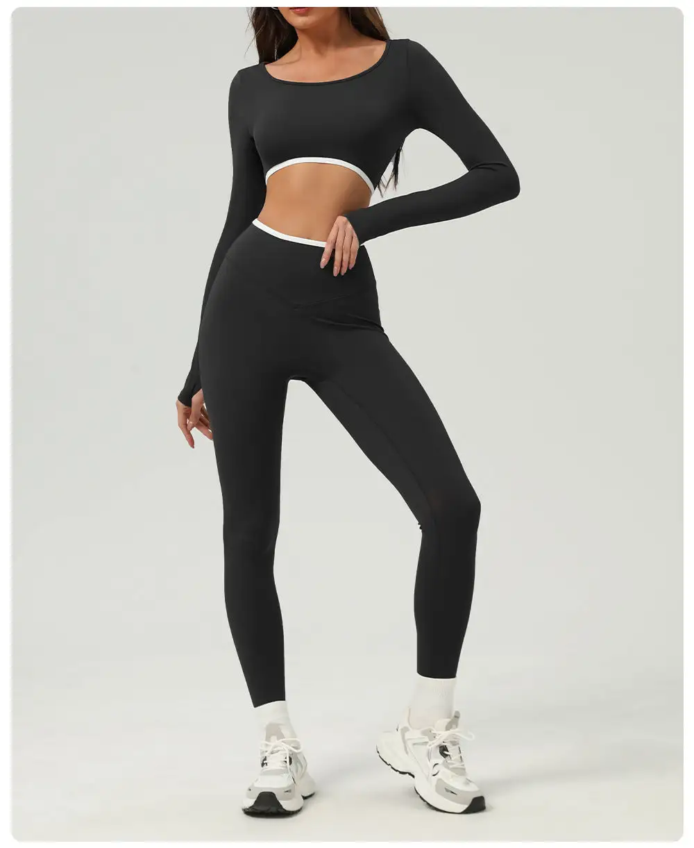 Contrast Waist Trim Leggings