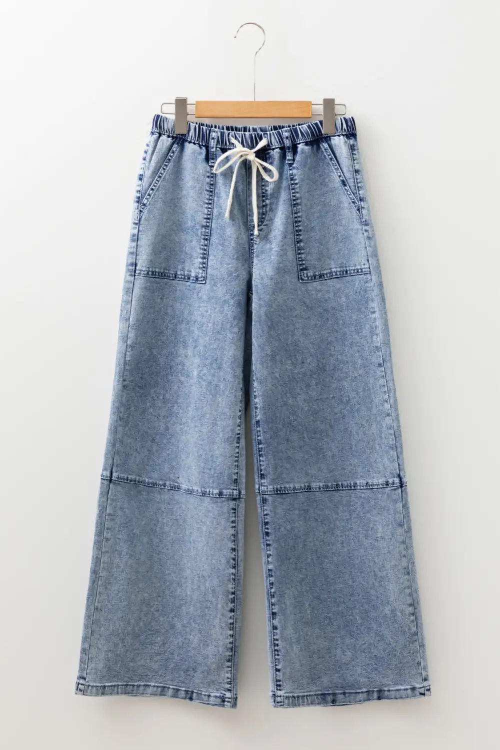 High Waist Seam Detail Denim Jeans