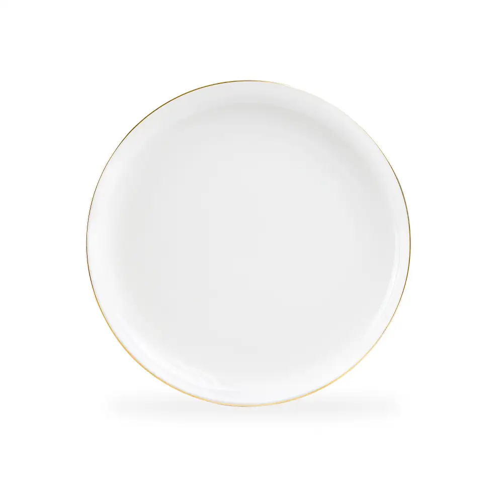 Metallic-Rimmed Bone China Dessert Plate