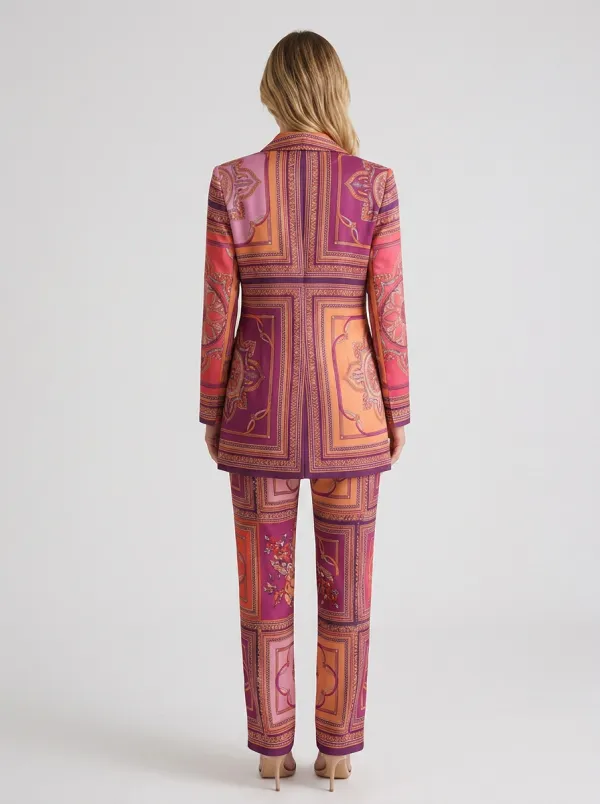 Women's Bohemian Paisley Geometric Printed Blazer Jacket