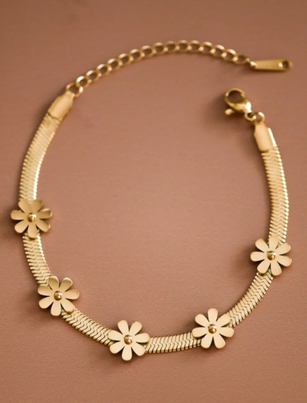 Floral Snake Chain Bracelet