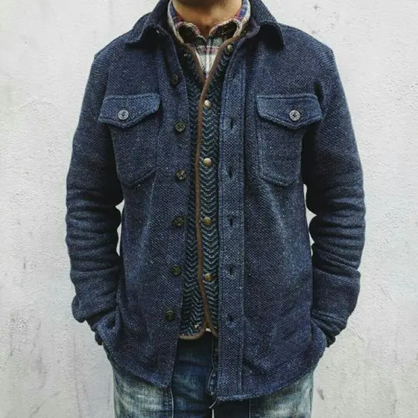 Buttoned Chore Wool Jacket
