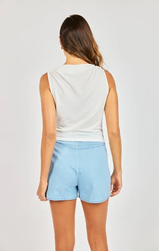 White Stretch Blend Top
