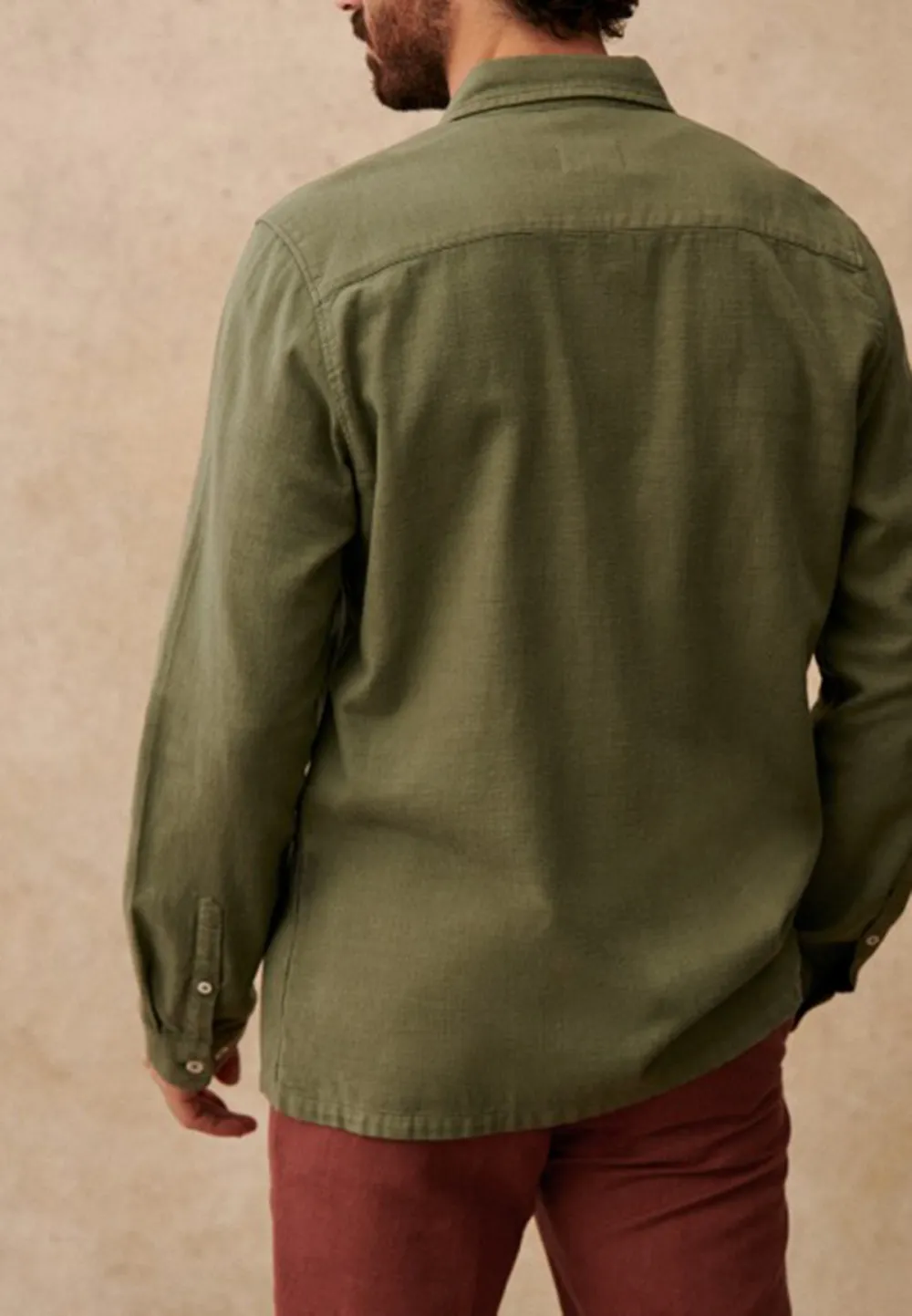 Olive Green Two Chest Pocket Long Sleeve Shirt