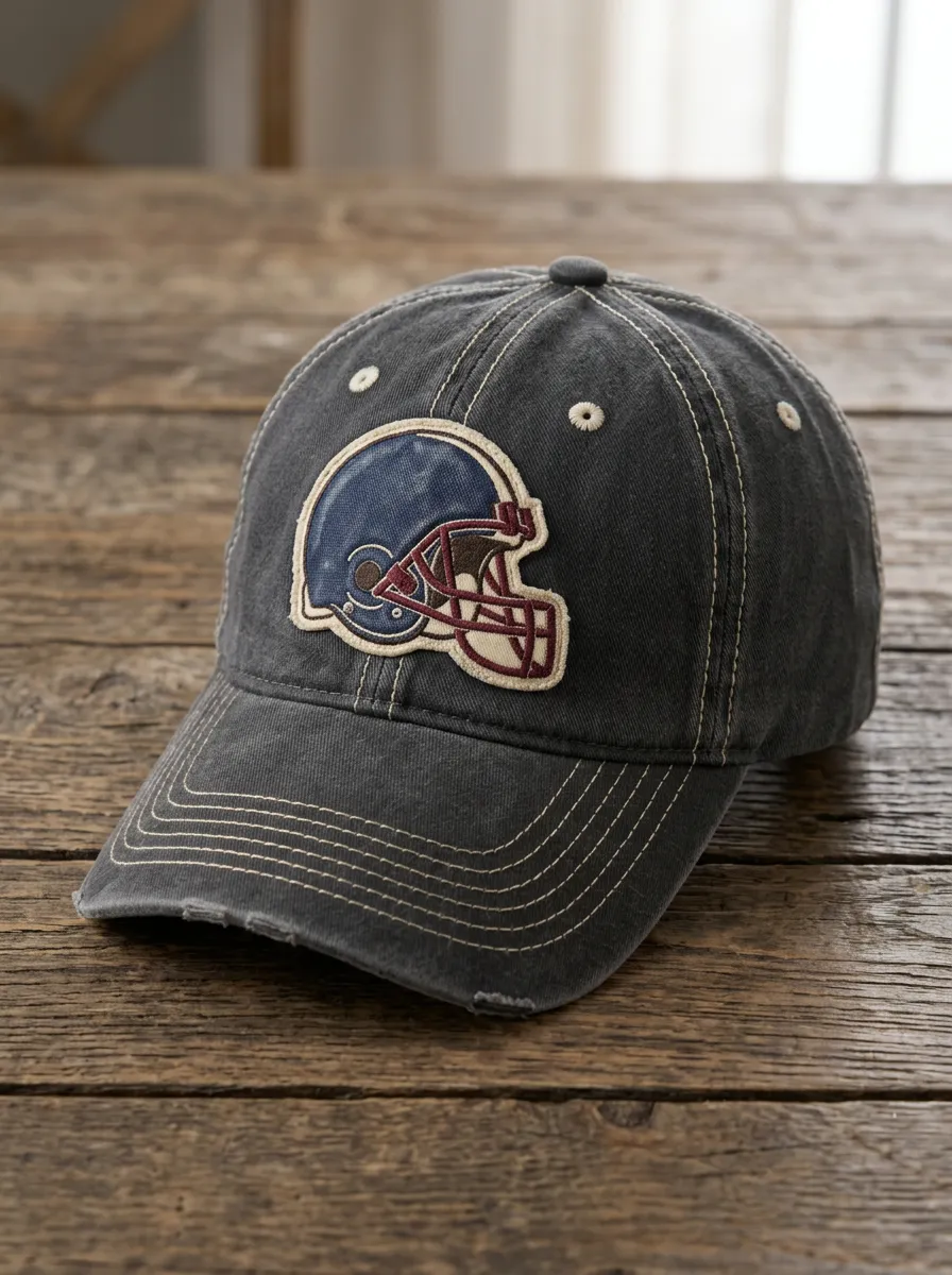 Unisex American Football Fan Blue Helmet Embroidered Baseball Cap