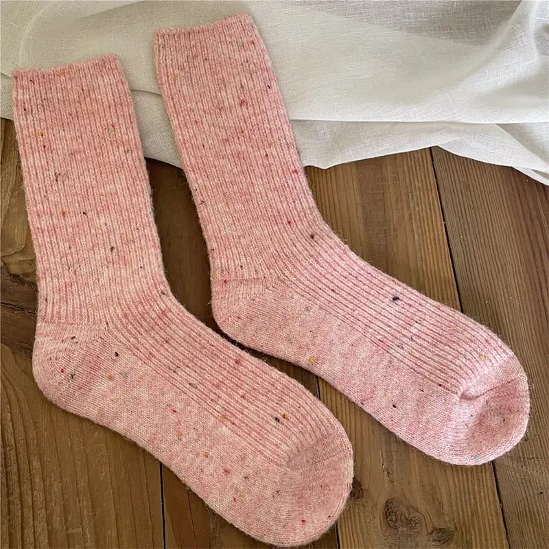 Wool Blend Ribbed Knee High Socks