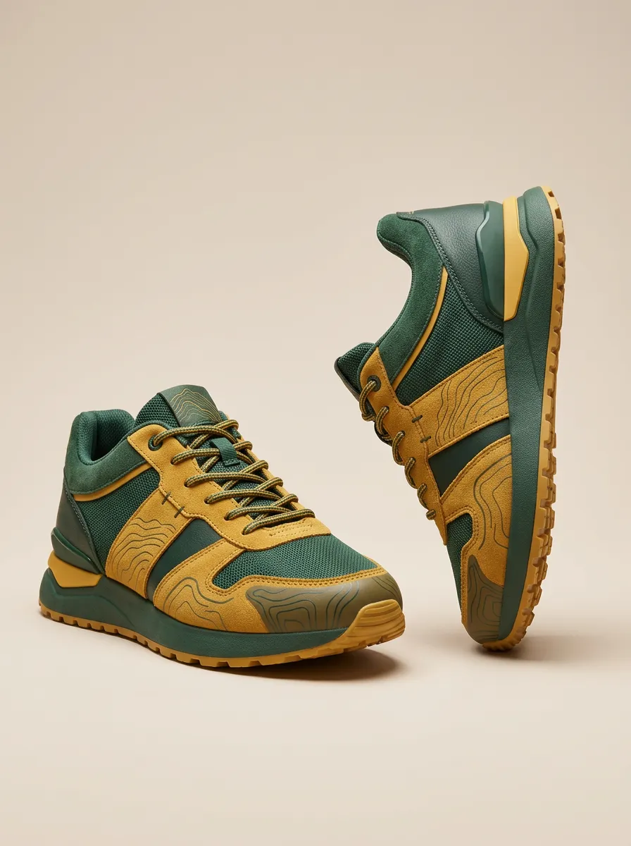 Unisex Easygoing Outdoor Enthusiast Topographic Map Print Sneakers