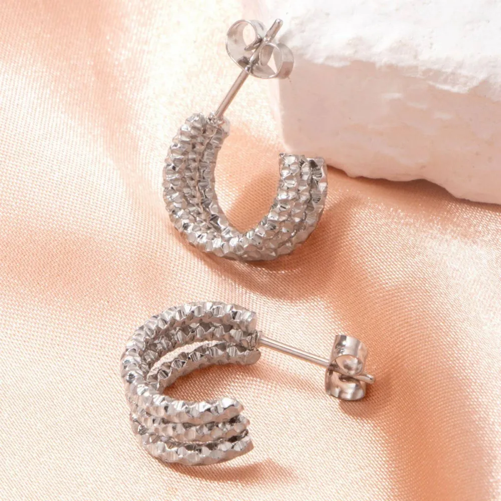 Layered Titanium Steel Vintage Earrings
