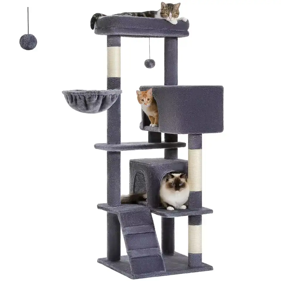 Cozy Feline Resting Structure Plush Cat Tree