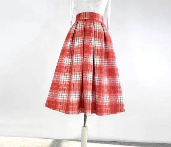 Plaid High Waist Skirt