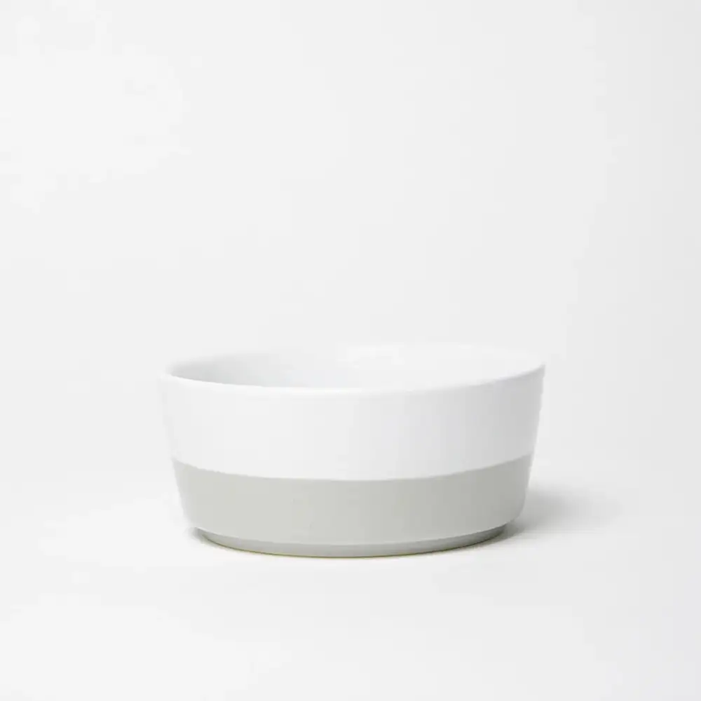 Ringed Ceramic Dog Bowl