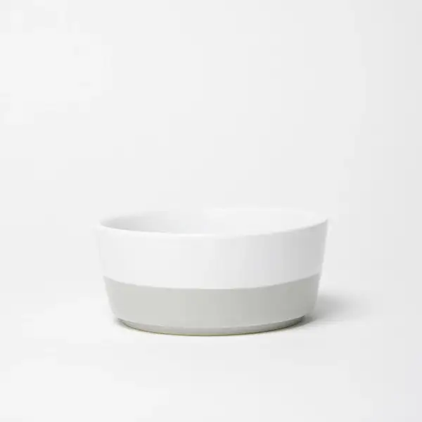 Ringed Ceramic Dog Bowl