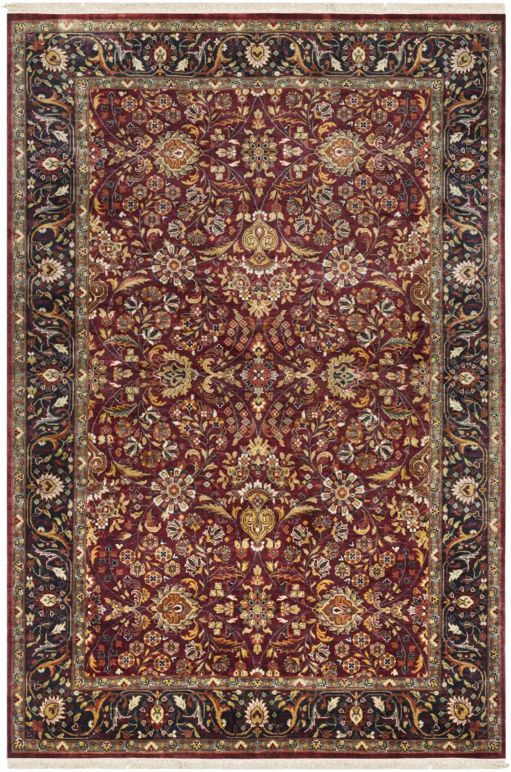 Refined Traditional Hand Knotted Wool Area Rug Decorative Floor Accent