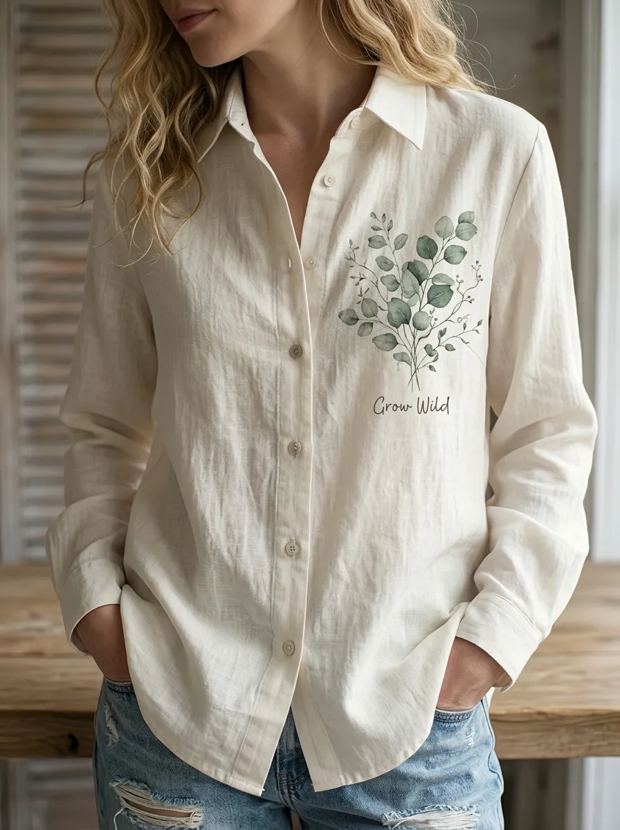 Nature Lover Eucalyptus Casual Shirt