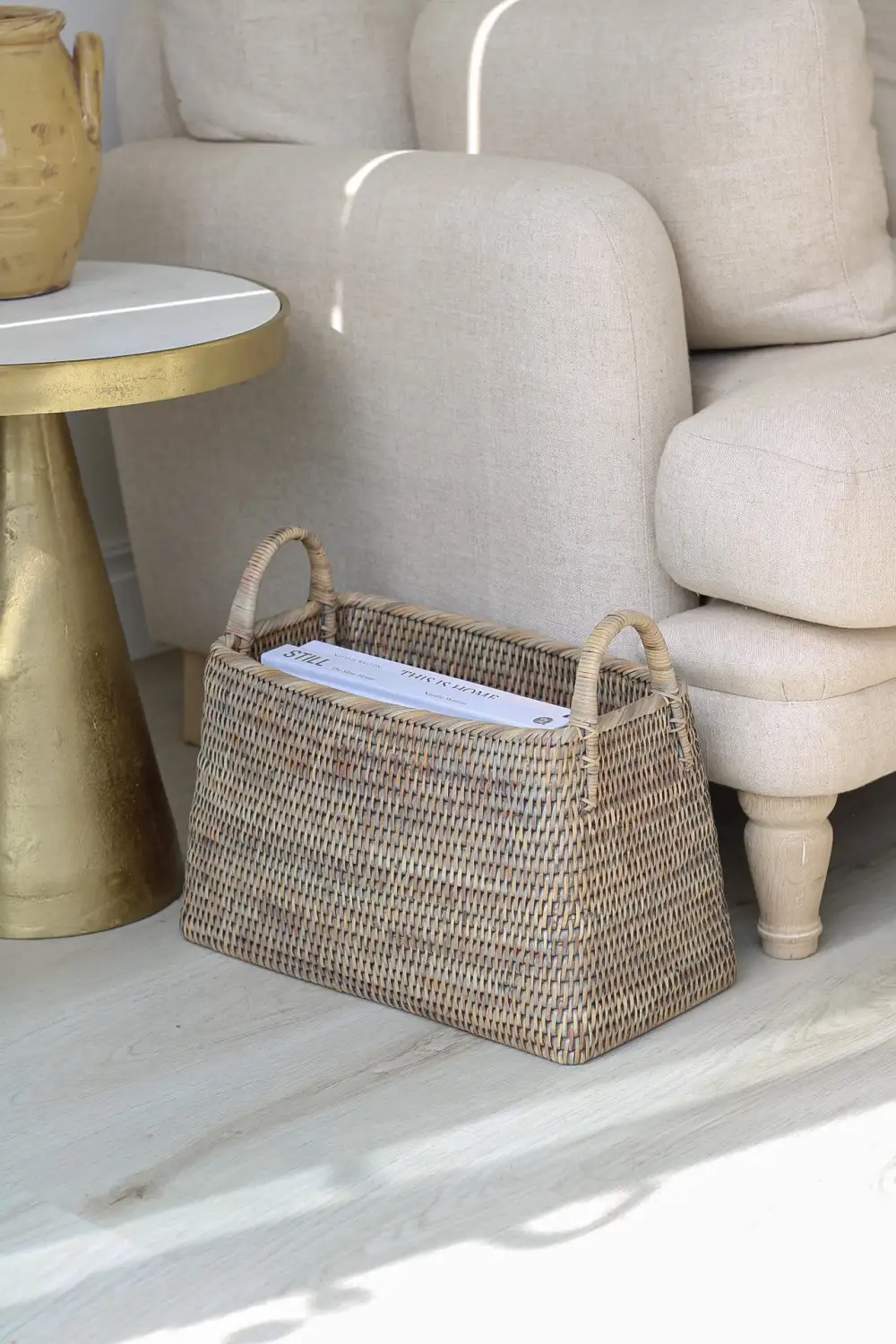 Rattan Storage Basket with Handles