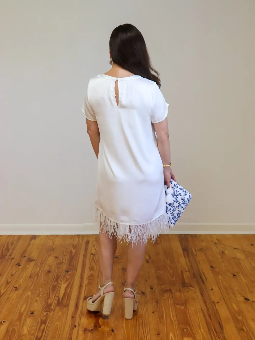 Short-Sleeve Satin Mini Dress