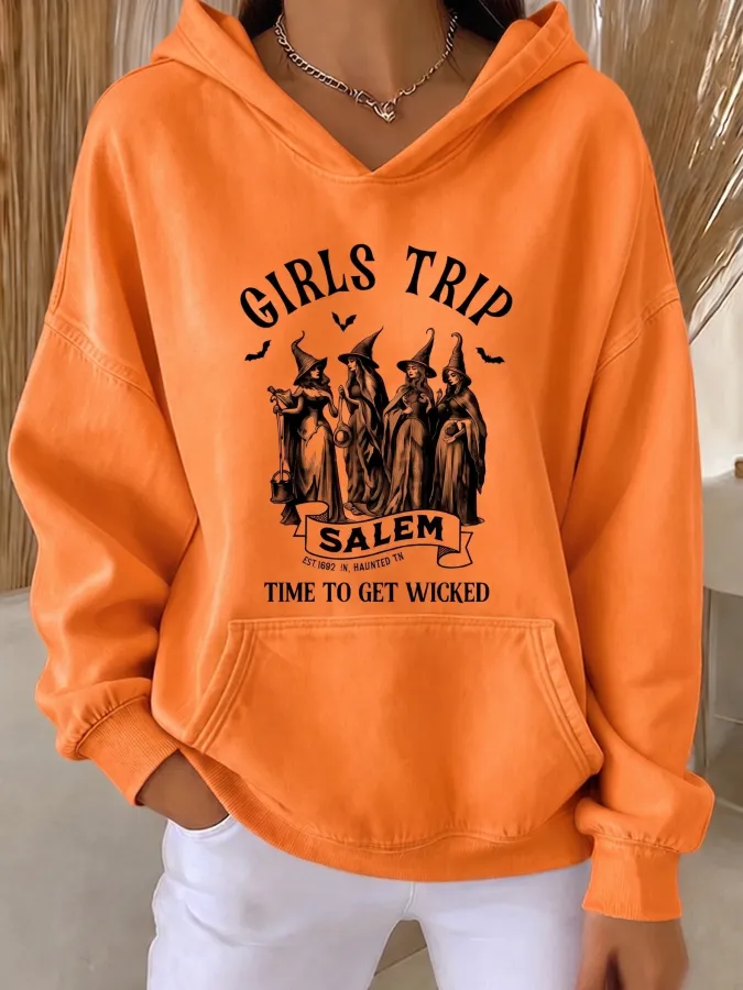 Women's Witch Printed Hoodie
