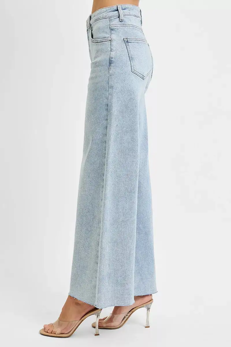 Full Size High Rise Ankle Wide Palazzo Jeans Plus Size