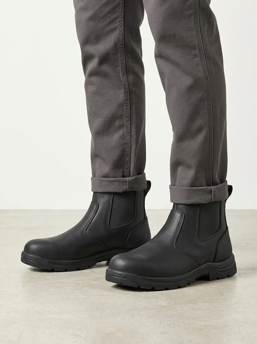 Unisex Everyday Minimalist Wave Pattern Print Work Boots