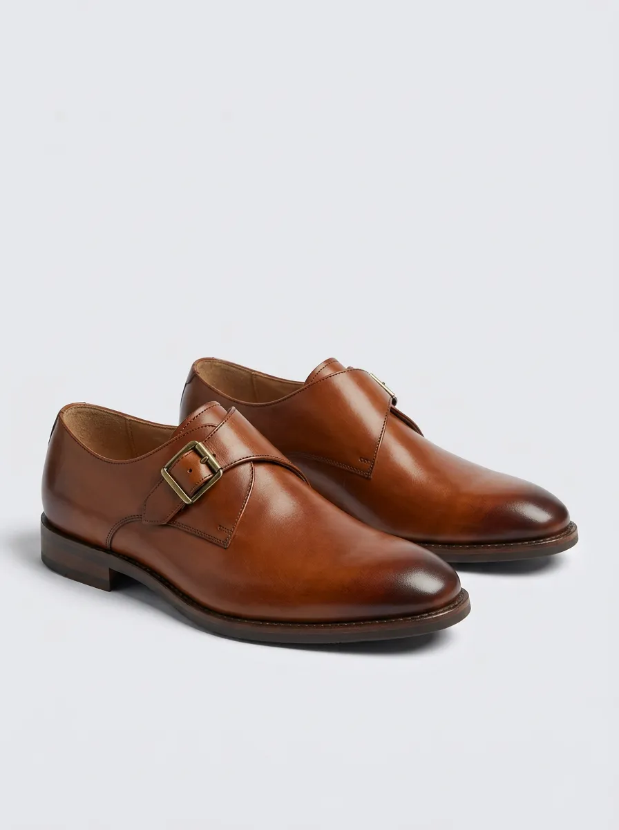 Men's Easygoing Classic Business Leather Single Monk Strap Shoes