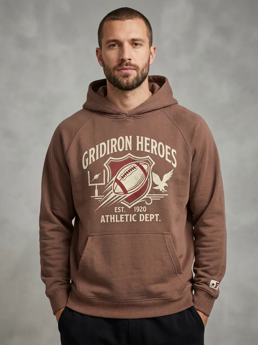Men's American Football Heroes Eagle Printed Hoodie