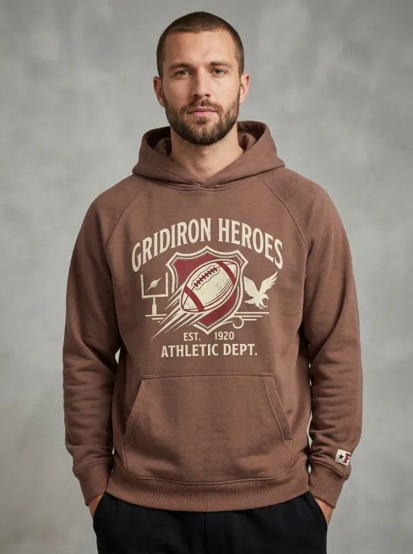 Men's American Football Heroes Eagle Printed Hoodie