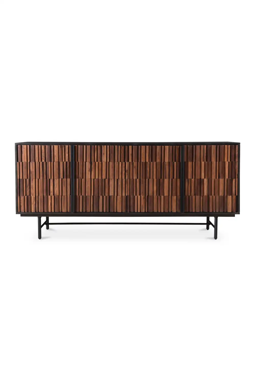 Reeded Wood Four-Door Sideboard
