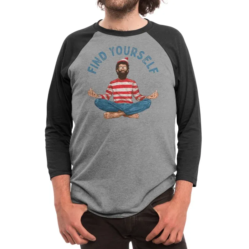 Men's Round-Neck Cartoon Character Print Long-Sleeved T-Shirt