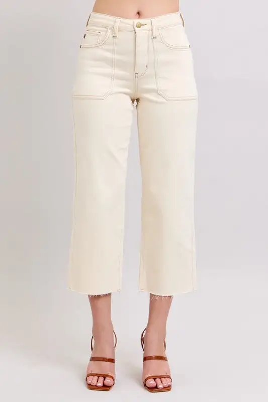 Crop Wide Leg Denim Apparel