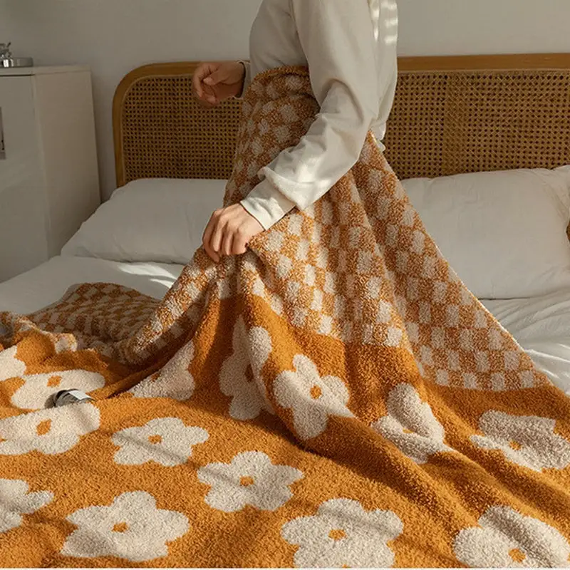 Plush Jacquard Knit Throw Blanket
