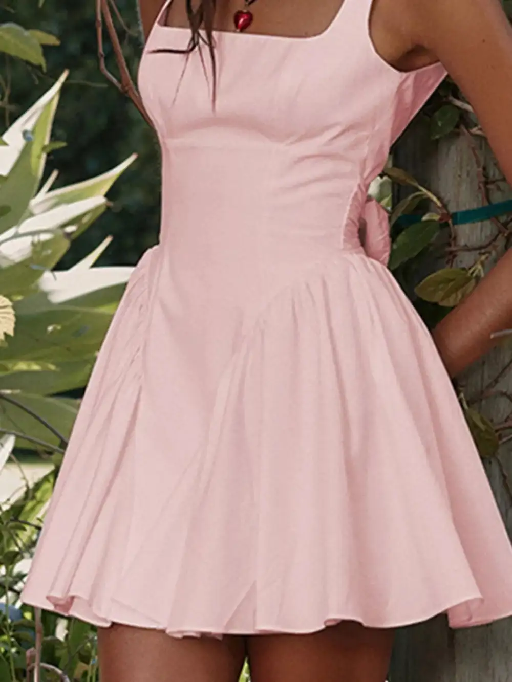 Square Neck Sleeveless Mini Dress