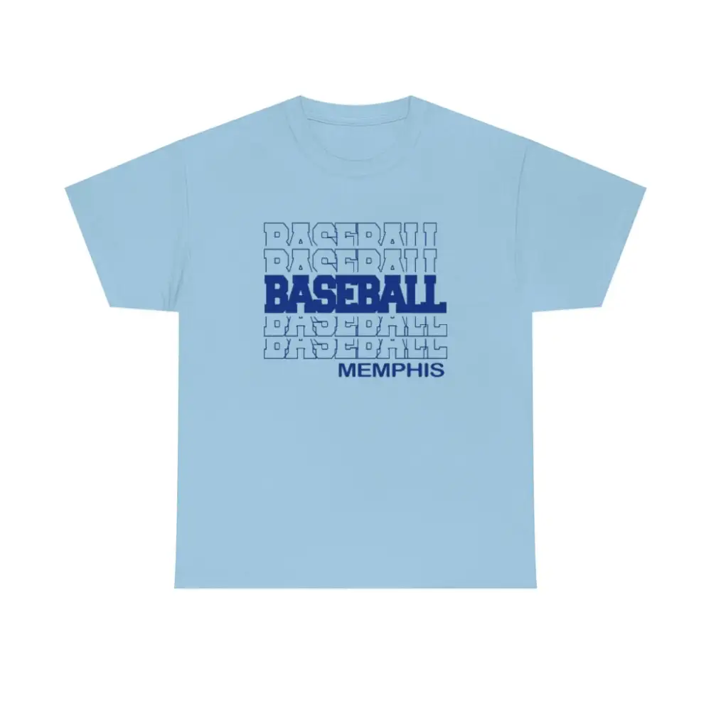 Baseball Memphis in Modern Stacked Lettering T-Shirt