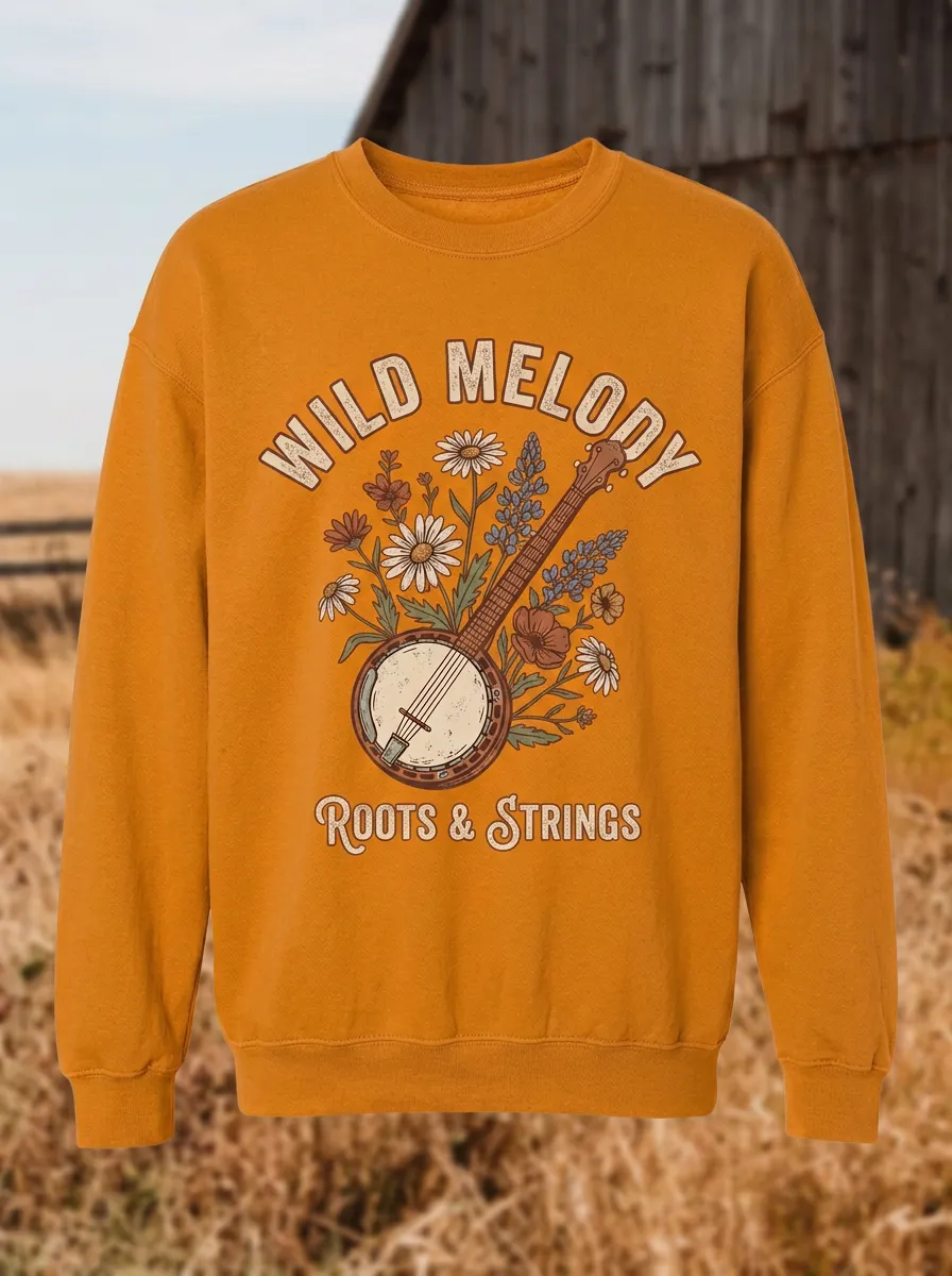 Floral Country Music Crewneck Sweatshirt