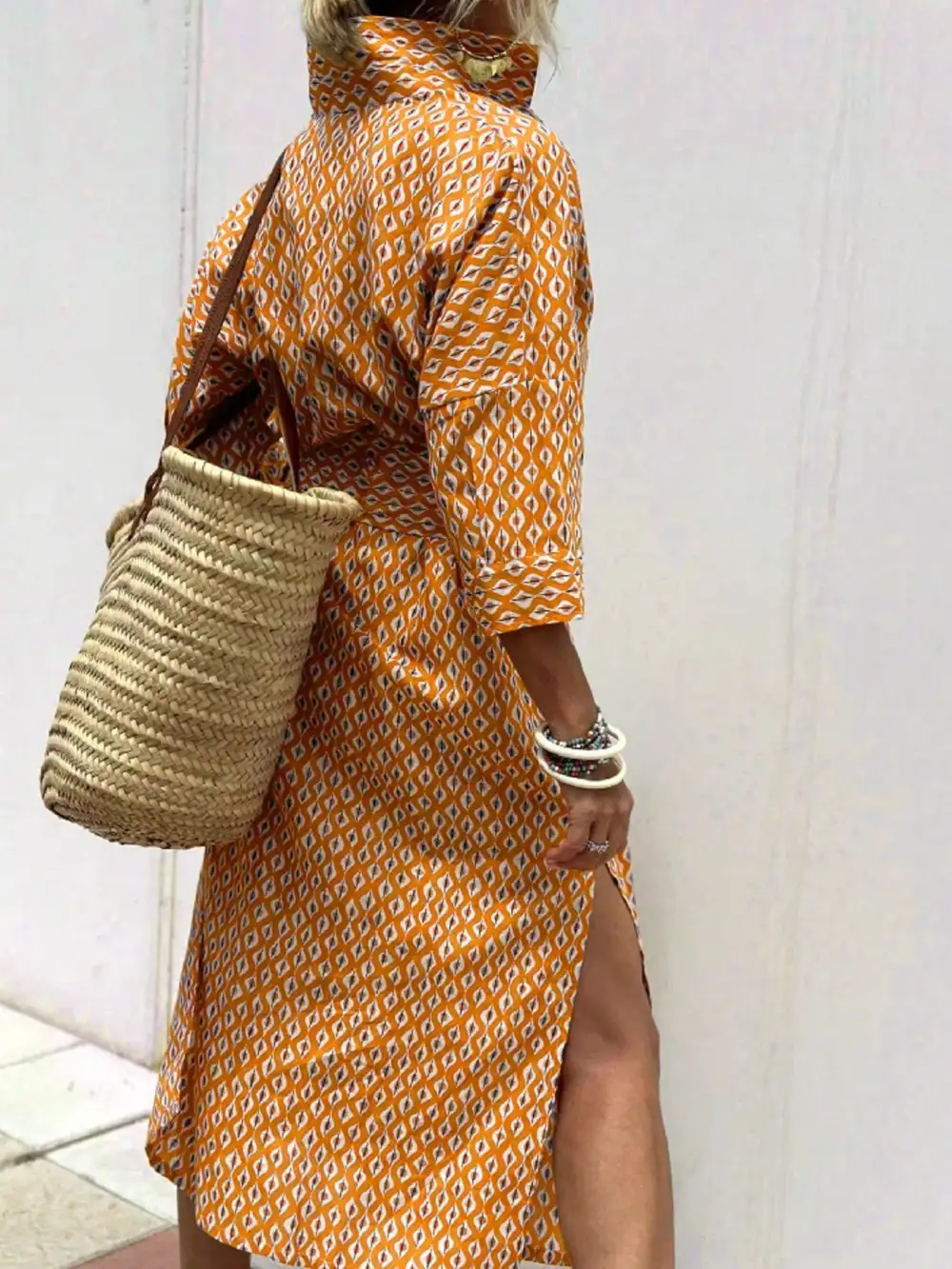 Full Size Button-Down Midi Dress Plus Size