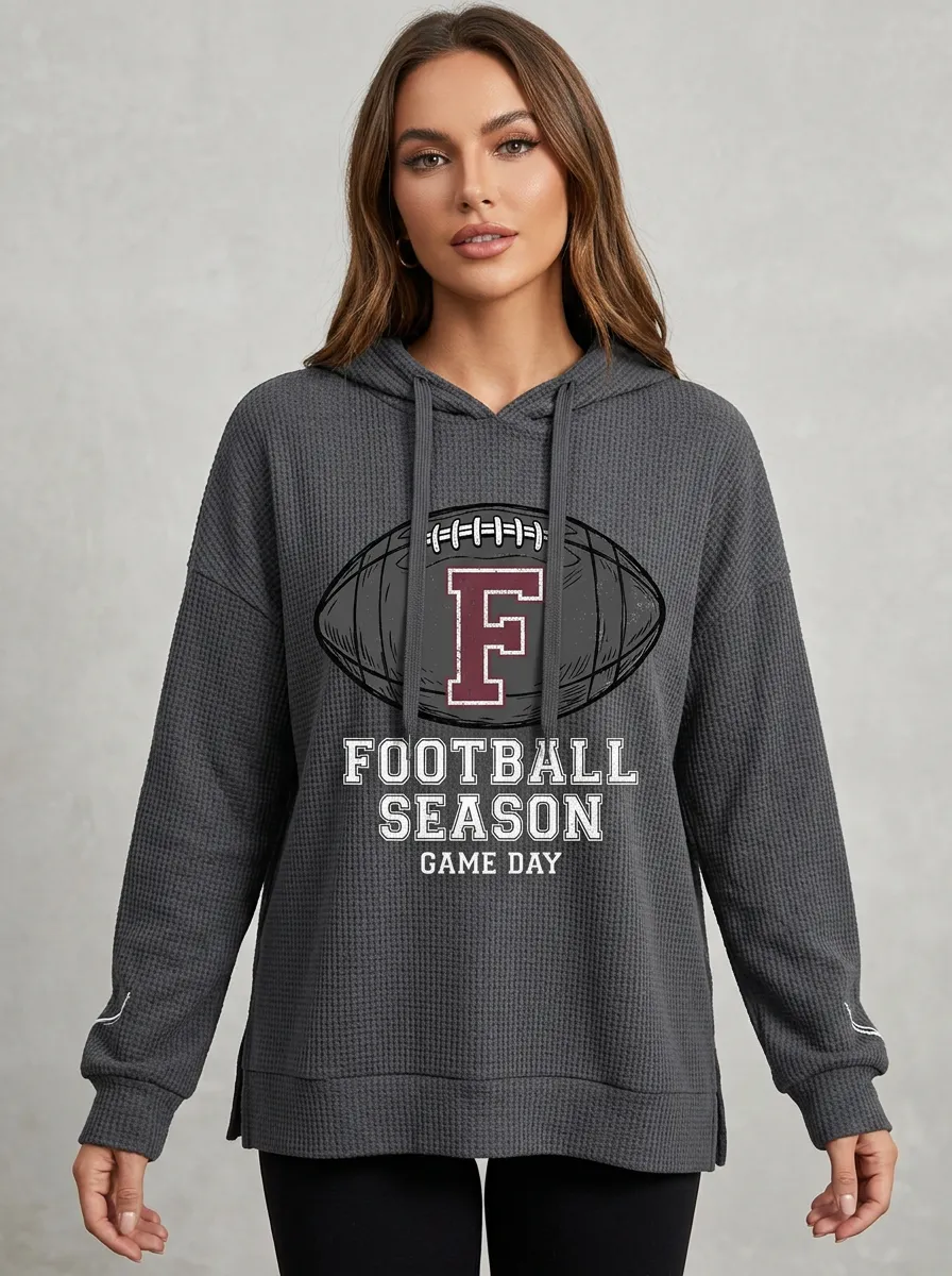 Football Graphic Casual Hoodie